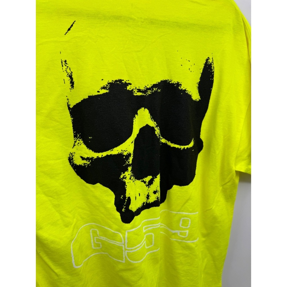 G59 T-Shirt Mens Large Neon Yellow 100% Cotton Skull Graphic Short Sleeve NWOT‎ - Picture 3 of 13
